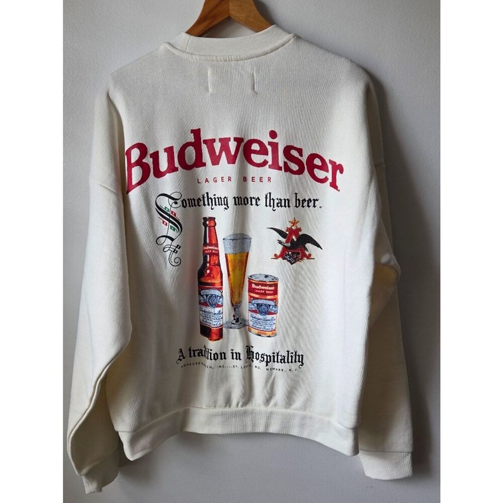 NWT PACSUN BUDWEISER KING OF BEER CREW NECK PULLOVER SWEATER UNISEX S